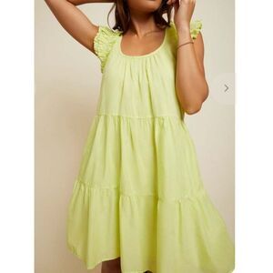 NATION LTD- Luella Yellow Tiered Mini Dress XS
